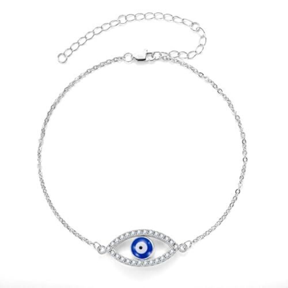 AimiIee Moissanite Ankle Bracelets Evil Eye Anklets for Women Men D Color VVS1